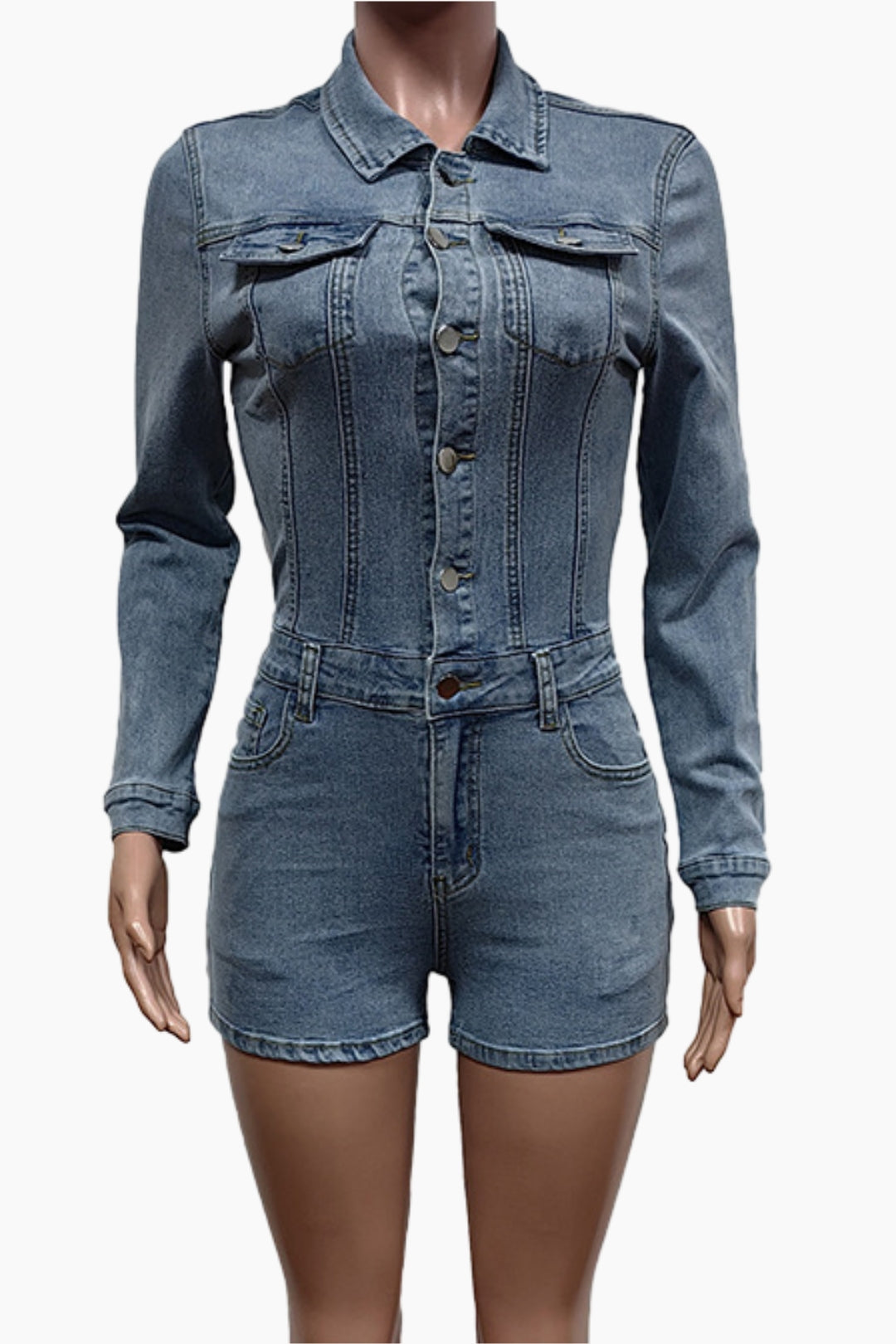 Denim Romper Lavish Daily