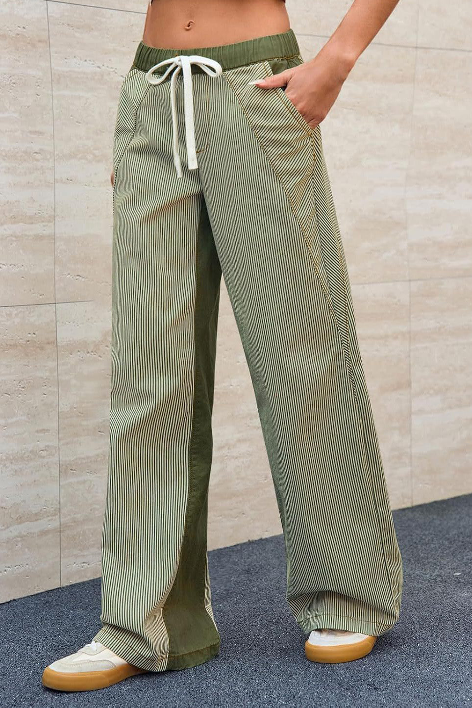 Casual Colorblock Loose Straight Pants Lavish Daily