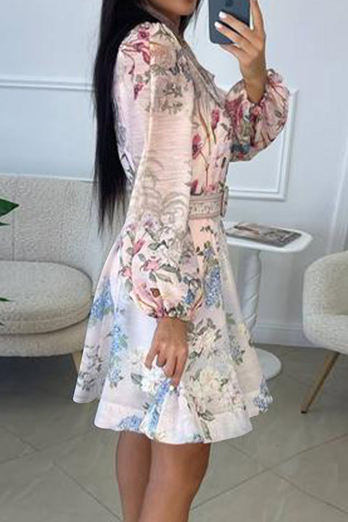 Multi-Color Belted Dress Lavish Daily