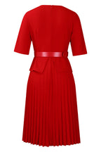 Elegant V-Neck Pleated Dress Lavish Daily