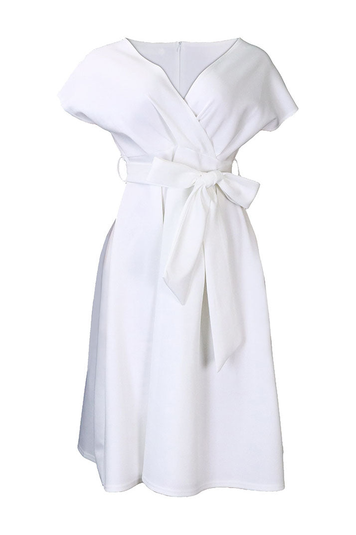 Fallen Shoulder Midi Dress Lavish Daily