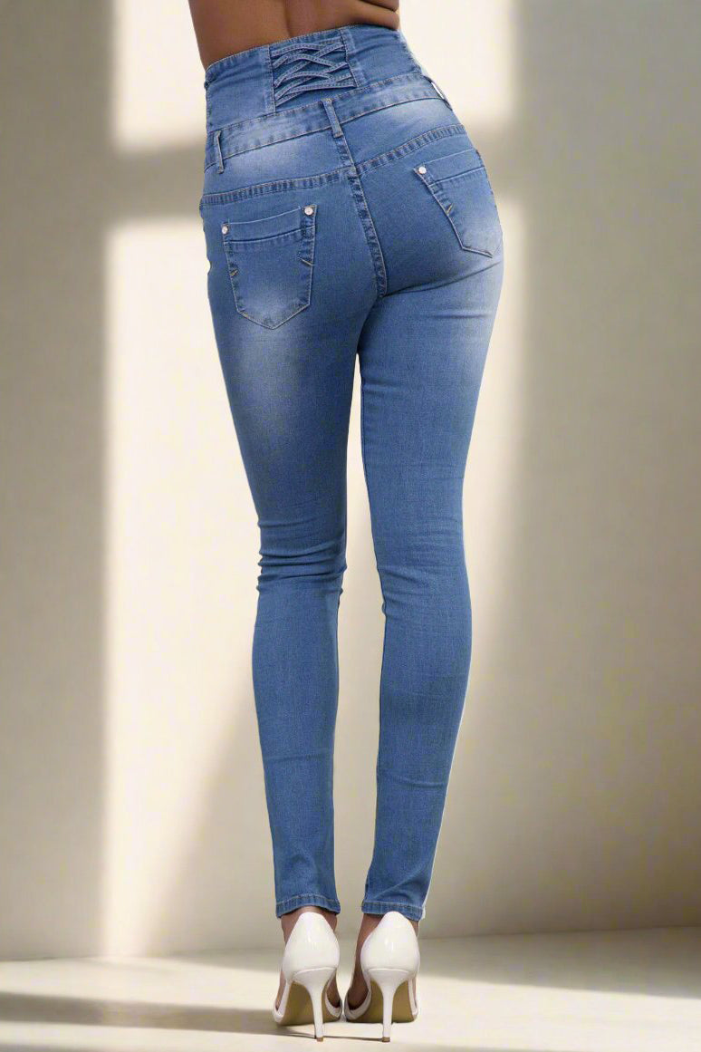 Butt Lift Push Up Mid Waist Skinny Jeans Lavish Daily