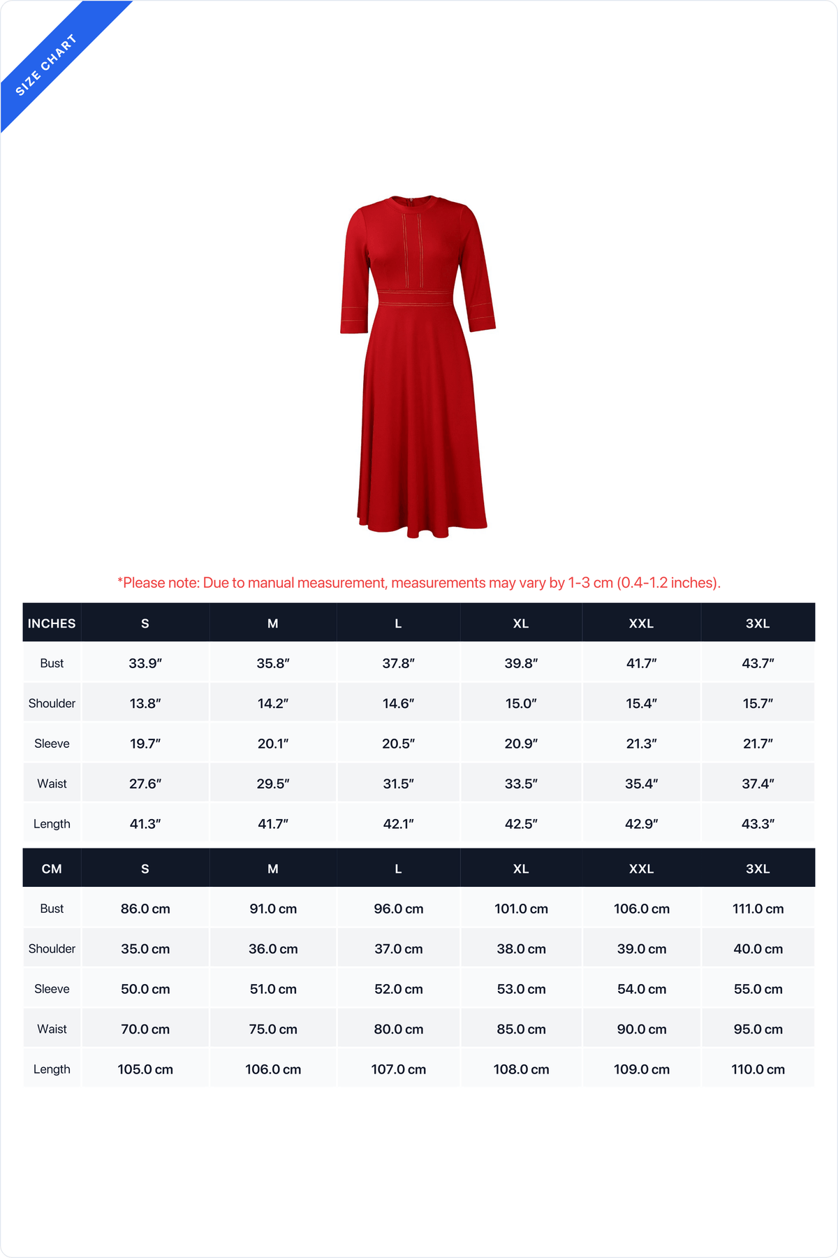 Contrast-Trim Fit-and-Flare Midi Dress Lavish Daily