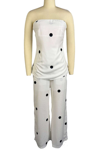 Polka Dot Peplum Pant Set Lavish Daily