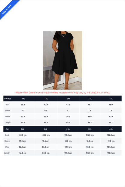 Plus Size Pocket Fit & Flare Dress Lavish Daily