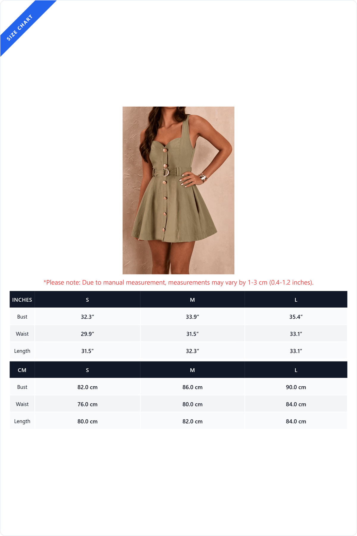 Belted Button-Front A-Line Dress Lavish Daily