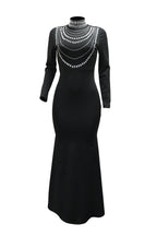 Long Sleeve Diamond Fishtail Bandage Maxi Dress LavishDaily