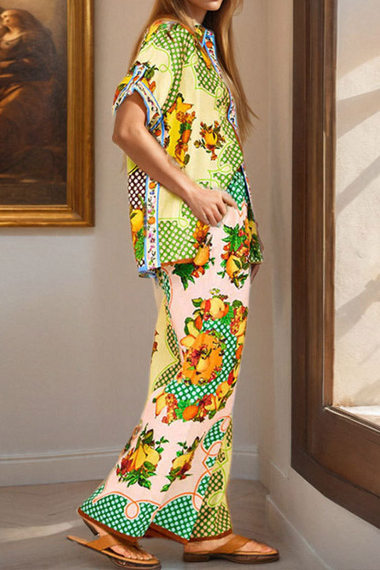 Printed Shirt and Pant Set Lavish Daily