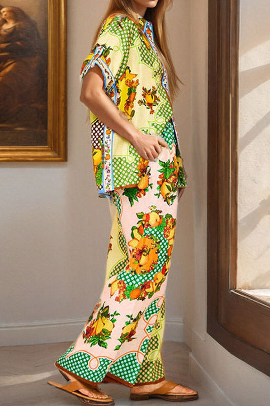 Printed Shirt and Pant Set Lavish Daily