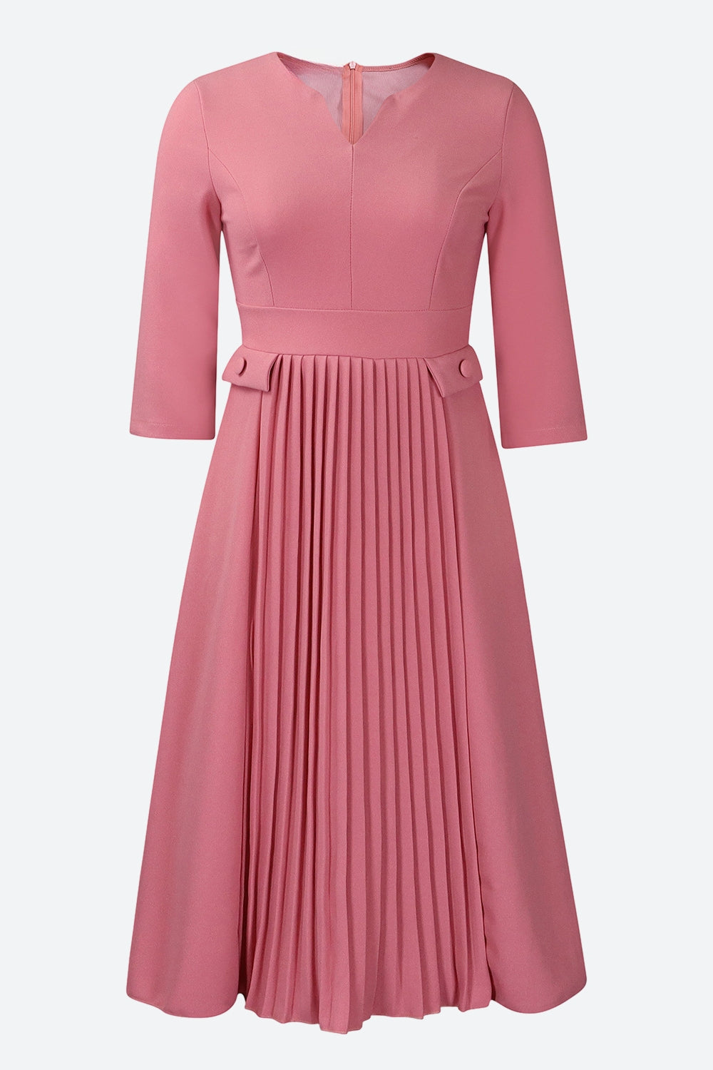 Elegant Solid Pleated Dress Lavish Daily