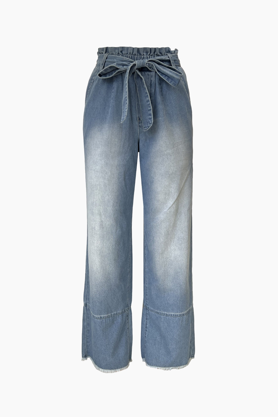 Drawstring Waist Wide Leg Jeans Lavish Daily