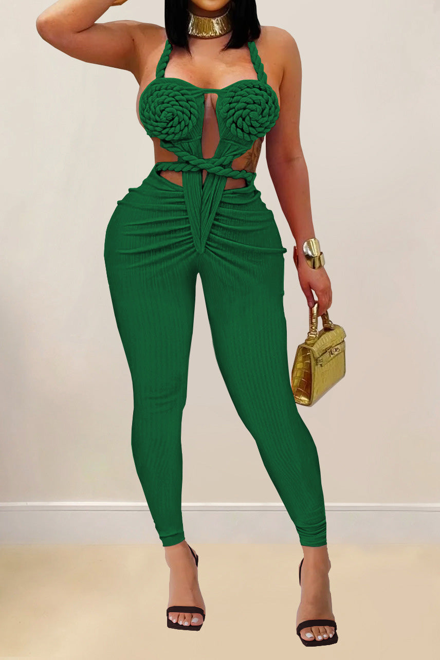 Casual Halter Backless Jumpsuit Lavish Daily