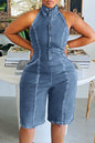 Sleeveless Denim Romper Lavish Daily