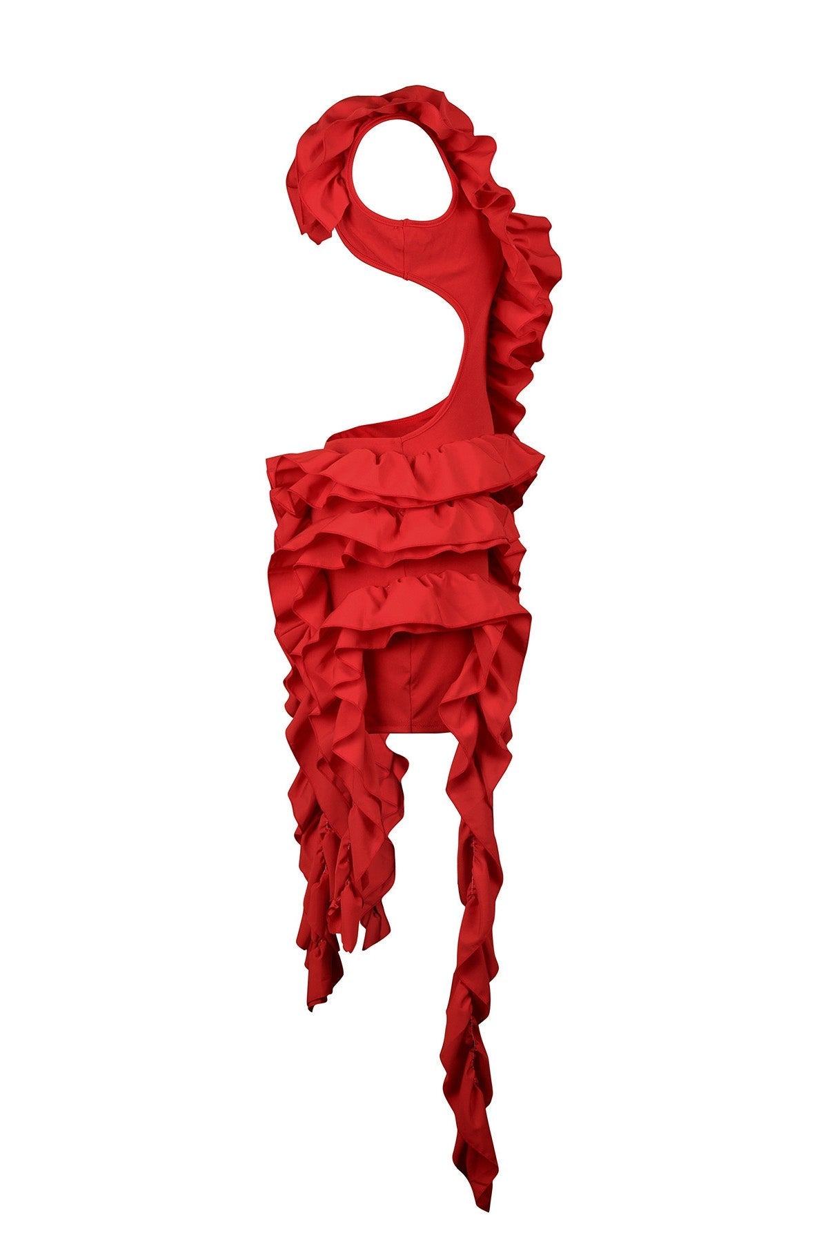Backless Ruffle Tiered Cutout Mini Dress Lavish Daily