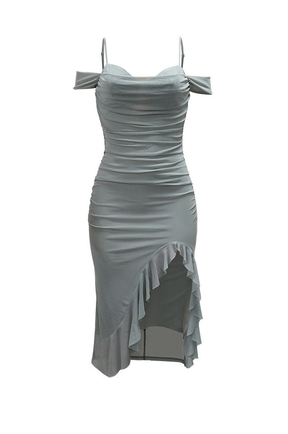 Stylish Soiree Cold Shoulder Midi Dress Lavish Daily