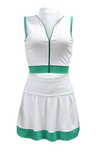 Colorblock Sleeveless Zip Top and Skirt Outfit Lavish Daily