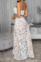 Lace Three-Piece Set Bikini with Skirt Lavish Daily
