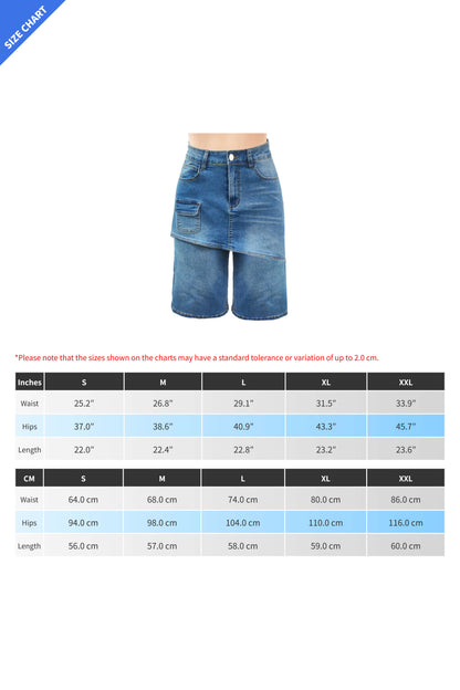 Layered Baggy Denim Skort Shorts Lavish Daily