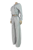 Drawstring Hoodie & Wide Leg Pants Set LavishDaily