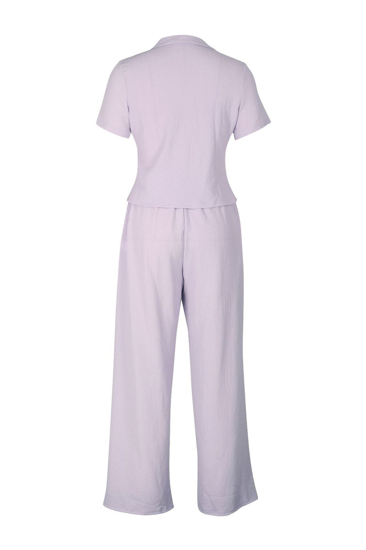 Breathable V-Neck Crinkle Top Set Lavish Daily