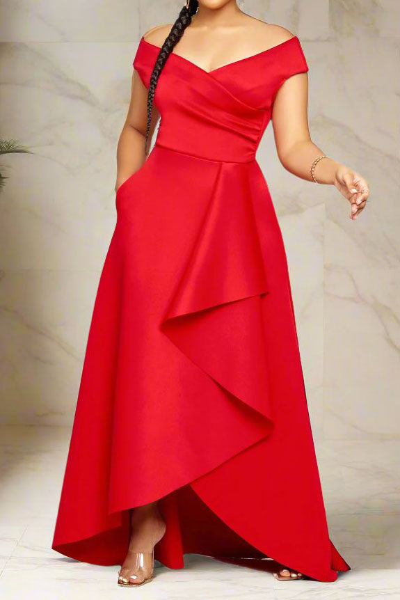 Elegant Patchwork Flounce Dress Lavish Daily