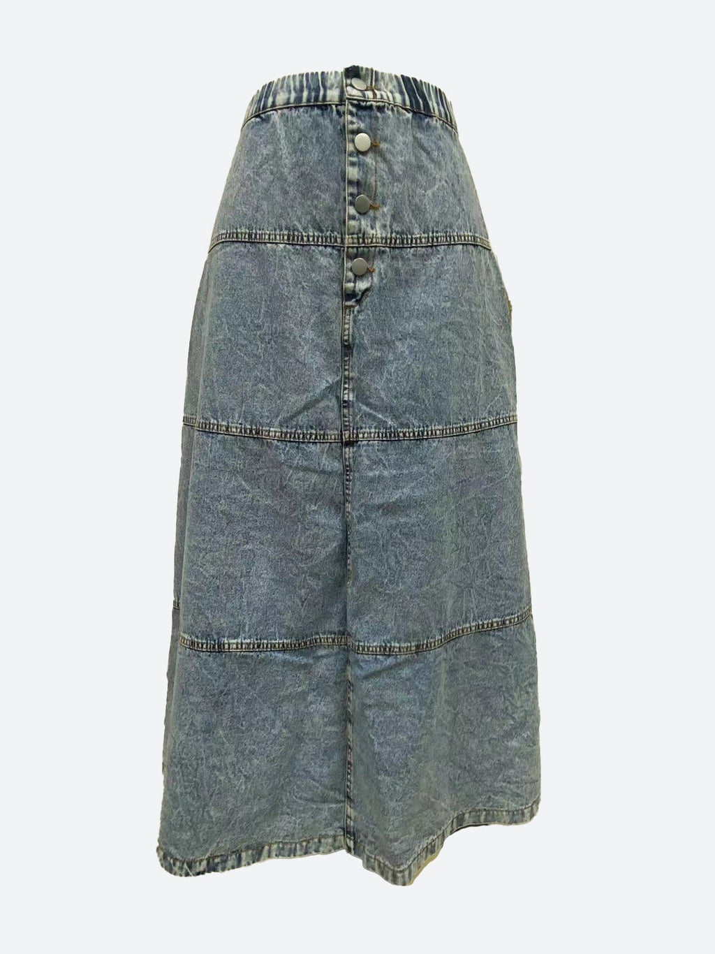 Bohemian A Line Stitching Denim Skirt Lavish Daily