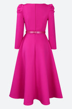 Puff Sleeve Elegant Pleated A-Line Dress Lavish Daily