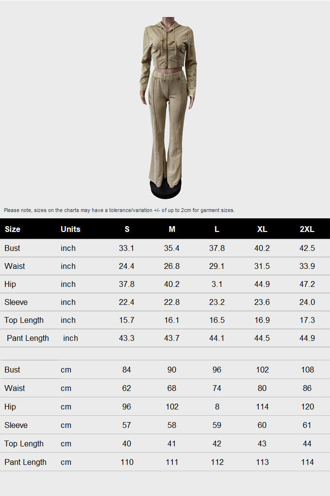 Washed Hoodie Flare Pants Set Lavish Daily