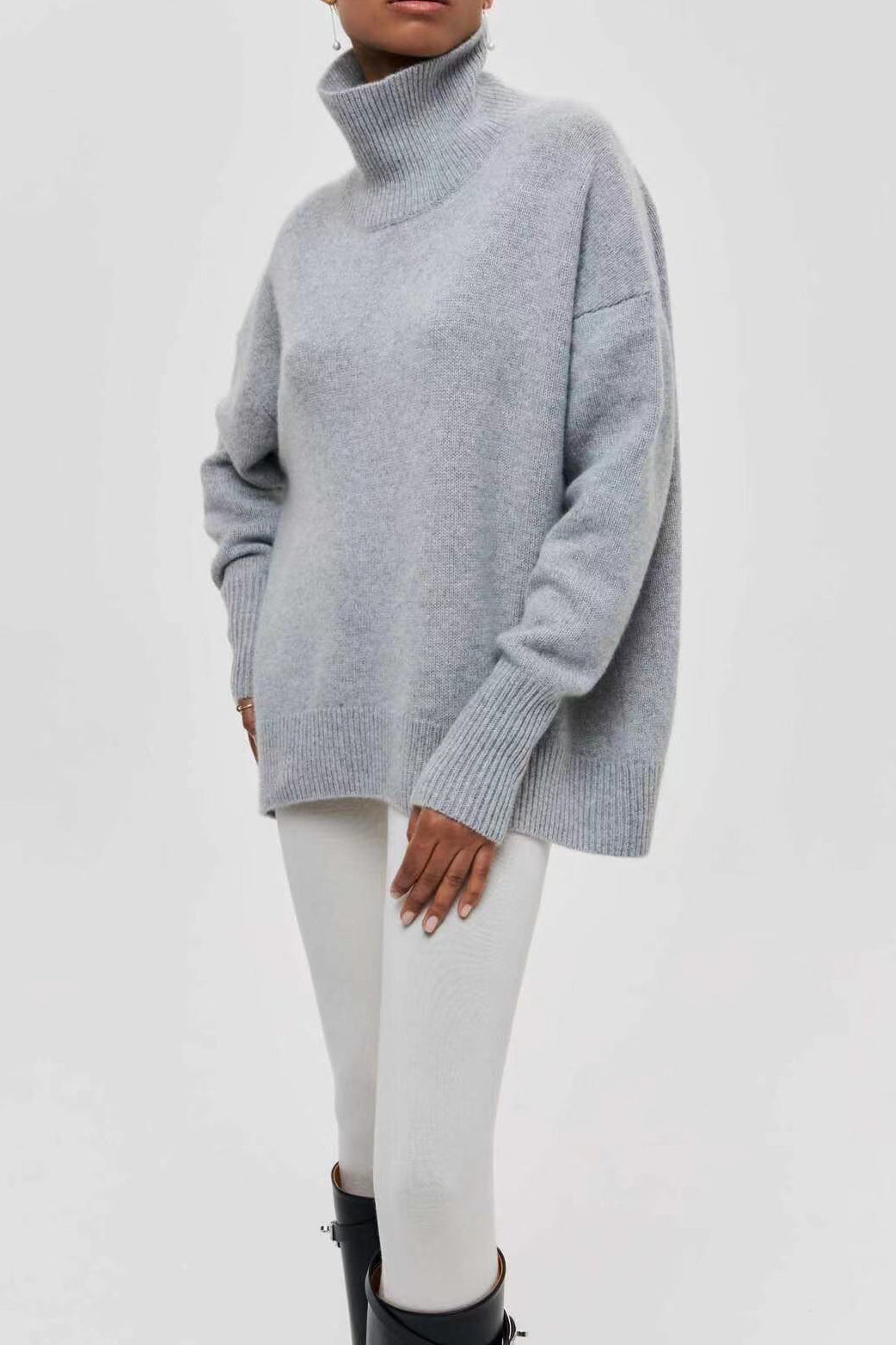 Oversized Knitted Turtleneck Sweater Lavish Daily