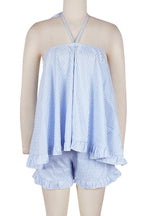 Striped Halter Sleeveless Loose Two-Piece Set Lavish Daily