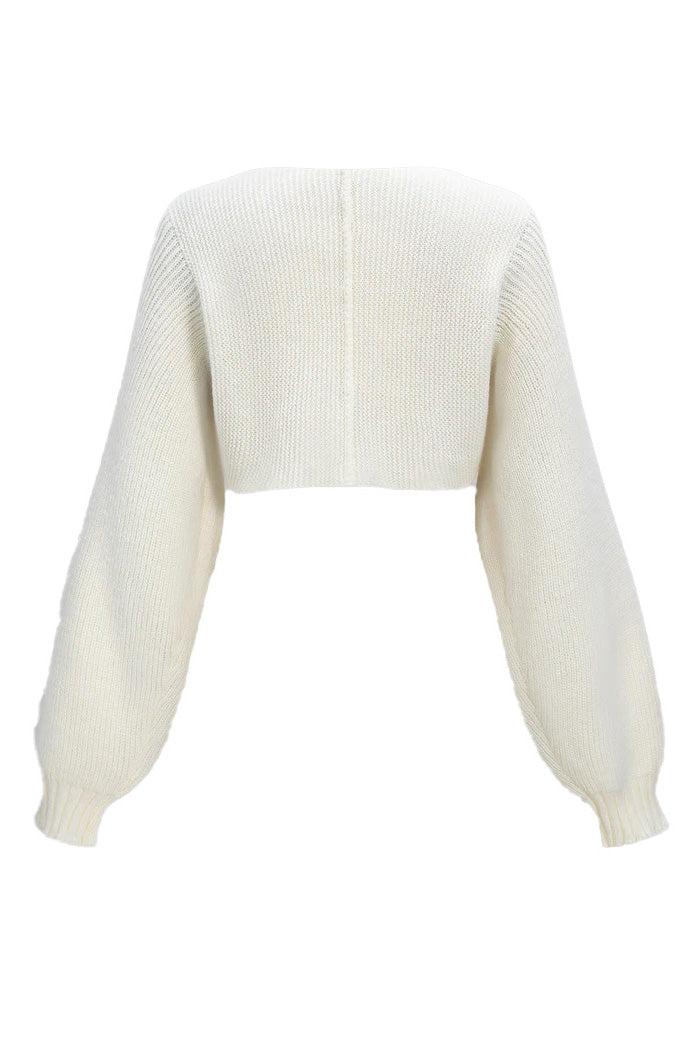 Knit V-Neck Long-Sleeve Top Lavish Daily