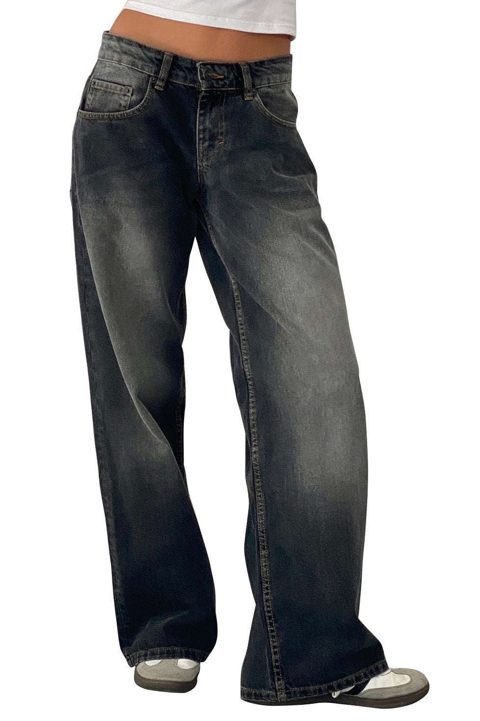 Vintage Low Rise Straight Leg Jeans Lavish Daily