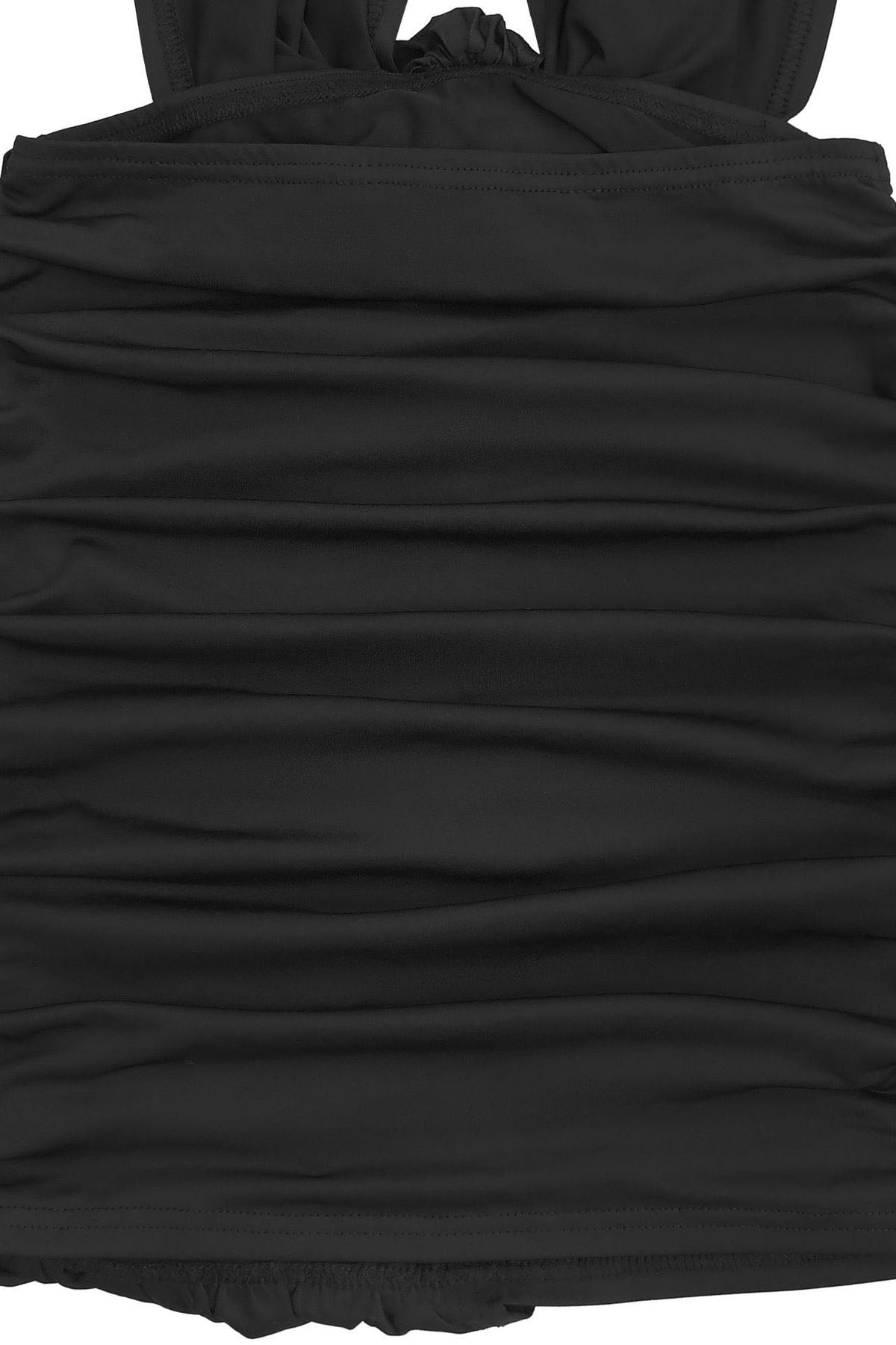 Plunging Halter Ruched Cutout Mini Dress Lavish Daily