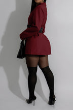 Double Side Belted Blazer Lavish Daily