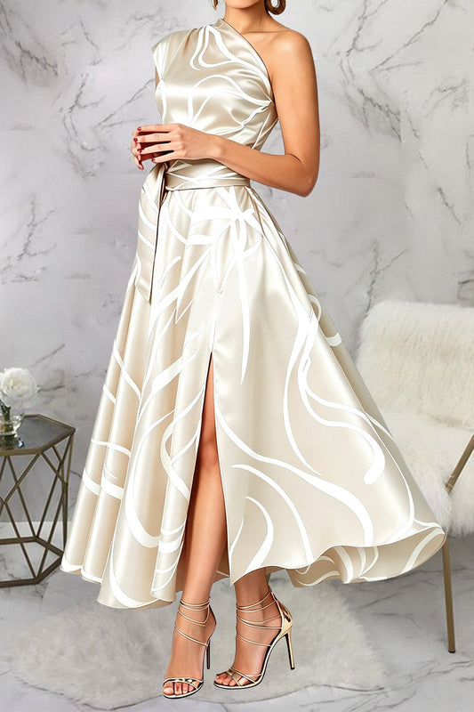 Abstract Asymmetric Maxi Dress Lavish Daily