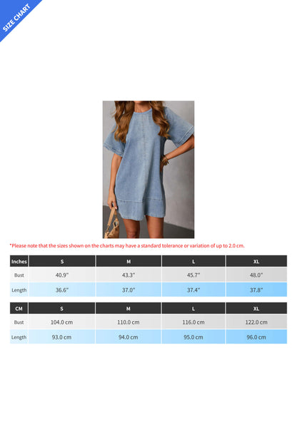 Light Wash Denim T-Shirt Dress Lavish Daily