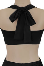 Twist-Front Halter Top & Drape Flare Pant Set Lavish Daily