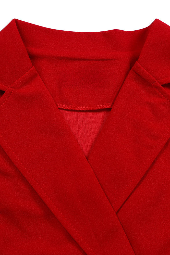 Solid Color Button Lapel Tight Dress Lavish Daily