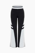 Contrast Zipper Cropped Jacket And Trousers Set Lavish Daily