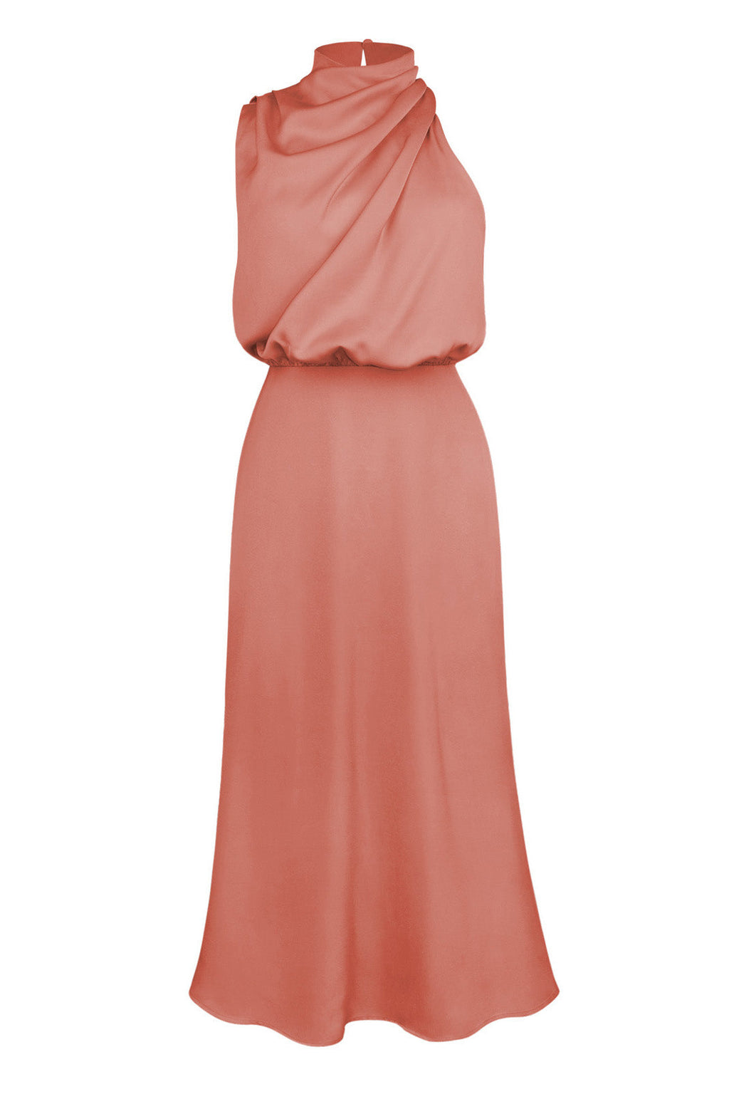 Satin Mock-Neck Slip Dress Lavish Daily