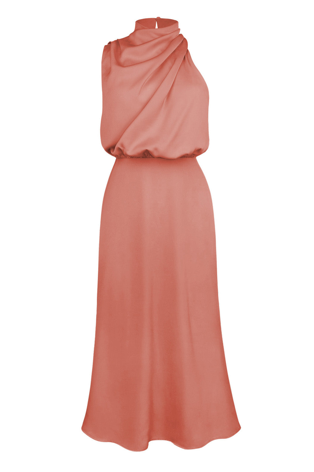 Satin Mock-Neck Slip Dress Lavish Daily