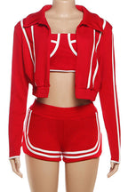 Sporty Contrast Trim 3-Piece Set Lavish Daily