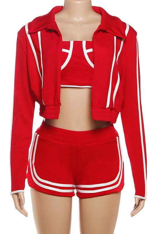 Sporty Contrast Trim 3-Piece Set Lavish Daily