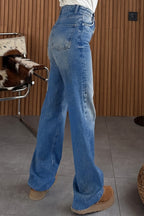 High Waist Washed Straight Leg Jeans Lavish Daily