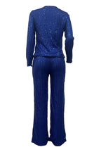 Sequin Round Neck Long Sleeve Top and Pants Set Lavish Daily