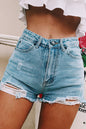 High Waist Ripped Denim Shorts Lavish Daily