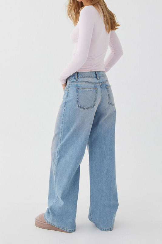 Vintage High Waist Loose Straight Wide Jeans Lavish Daily