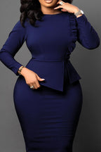 Bodycon Long Sleeve Midi Pencil Dress Lavish Daily
