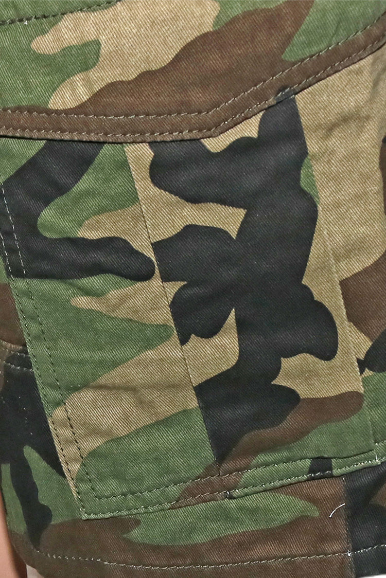 Camo Print Utility Cargo Shorts Lavish Daily