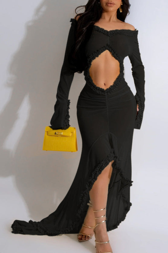 Maxi Ruffle Dress Lavish Daily